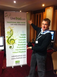 Mike(Micheál Ó Domhnaill) at Livetrad stand AOIFE conference